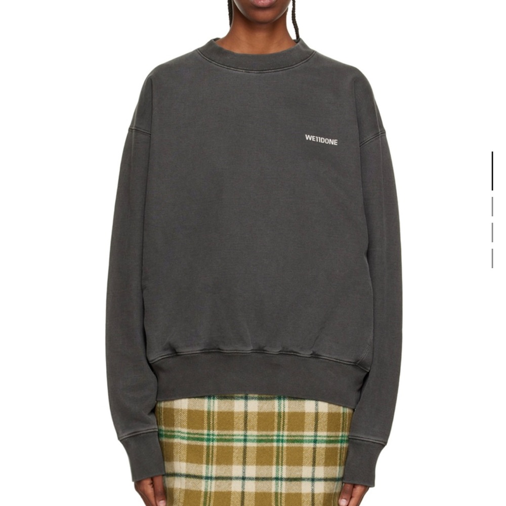We11done oversized pearl sweatshirt grey size xs